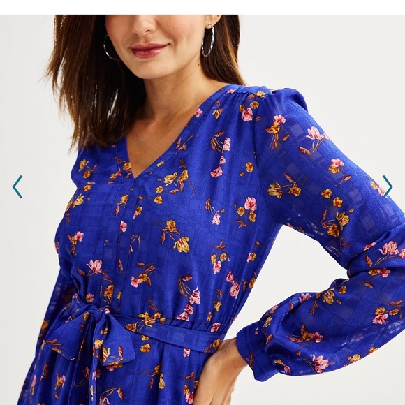 Draper James RSVP Tie Waist Floral Midi Dress NWT - Picture 3 of 6